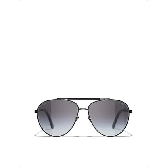 CHANEL Black Aviator Sunglasses - Picture 1 of 9